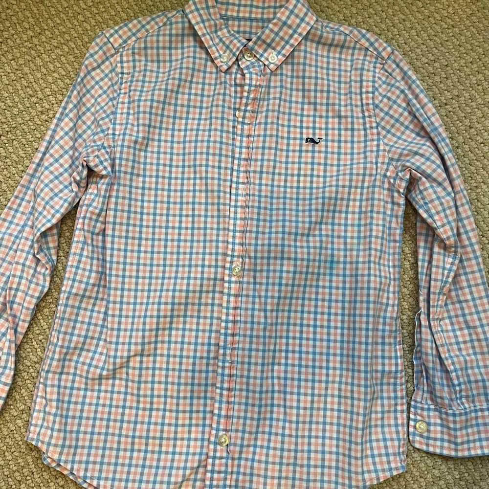 Vineyard Vines Pink and Blue Checkered Shirt